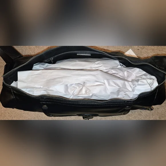 NWT Steve Madden BBRONX Satchel - Black Moto Studded Bag with Chain - Picture 10 of 15